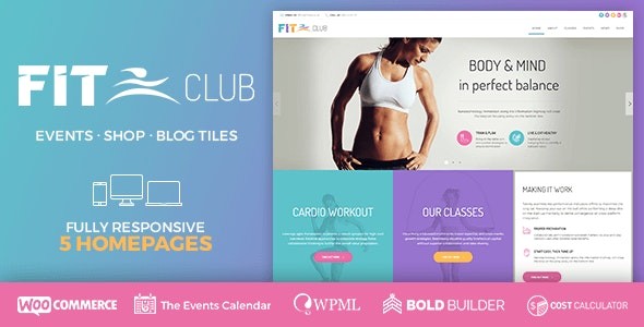 Fitness Club Fitness Elementor WordPress Themes